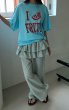 画像12: Wide leg casual pants with checkered draped frill short skirt trousers 　チェックフリルギャザースカート付きワイドレッグパンツ (12)