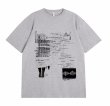 画像4: Unisex Creative Line Illusion Letter Short Sleeve T-Shirt　　男女兼用ユニセックス イルージョンレタープリント半袖Tシャツ (4)