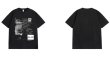 画像16: Unisex Creative Line Illusion Letter Short Sleeve T-Shirt　　男女兼用ユニセックス イルージョンレタープリント半袖Tシャツ (16)