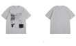 画像15: Unisex Creative Line Illusion Letter Short Sleeve T-Shirt　　男女兼用ユニセックス イルージョンレタープリント半袖Tシャツ (15)