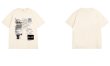 画像13: Unisex Creative Line Illusion Letter Short Sleeve T-Shirt　　男女兼用ユニセックス イルージョンレタープリント半袖Tシャツ (13)