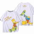 画像1: Unisex Skateboarding Bart Simpson short sleeve T-shirt 　　男女兼用ユニセックススケボーバートシンプソンプリント半袖Tシャツ (1)