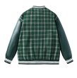 画像5: Unisex checked leather sleeve stadium jumpere baseball jacket Stadium Jumper  blouson  ユニセックス 男女兼用ユニセックスチェックPUレザー袖ジャケットベースボールジャケットスタジアムジャンパージャケット スタジャン ブルゾン (5)