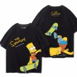 画像2: Unisex Skateboarding Bart Simpson short sleeve T-shirt 　　男女兼用ユニセックススケボーバートシンプソンプリント半袖Tシャツ (2)