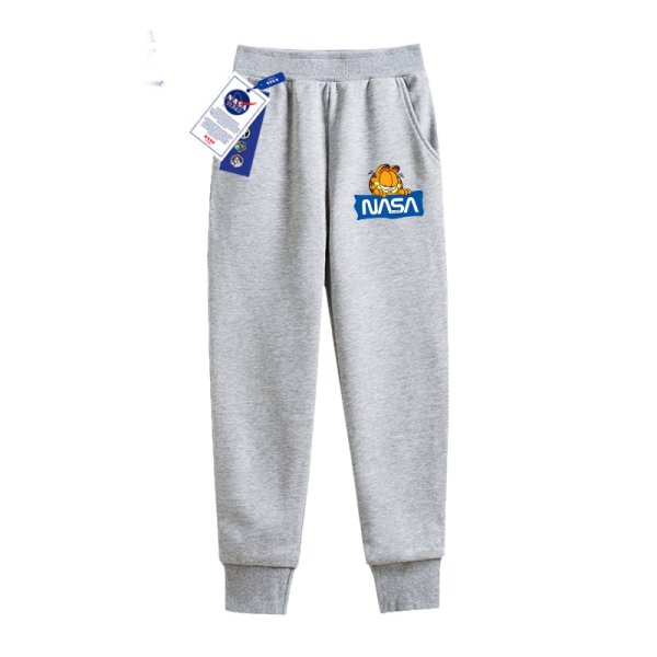 画像1: men and women NASA x Garfield print sweatpants 男女兼用 ユニセックスNASAナサ×ガーフィールドプリントカジュアル パンツ スウェット パンツ (1)