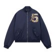 画像5: Unisex Label letter embroidery quilted lining baseball jacket stadium jumper 男女兼用ジップアップナンバリング刺繍スタジアムジャンバー (5)