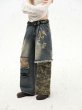 画像5: Unisex Camouflage & Blue Denim Patchwork Color Matching Hole Wash Jeans　 男女兼用 ユニセックス 迷彩&ブルーデニムパッチワークカラーマッチングホールウォッシュジーンズ (5)