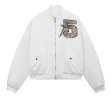 画像3: Unisex Label letter embroidery quilted lining baseball jacket stadium jumper 男女兼用ジップアップナンバリング刺繍スタジアムジャンバー (3)