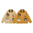 画像6: Unisex Tom and Jerry print emblem jacket half coat  ユニセックス 男女兼用トムとジェリープリントエンブレム ジャケットハーフコートデニムジャケットGジャン ブルゾン (6)