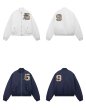 画像7: Unisex Label letter embroidery quilted lining baseball jacket stadium jumper 男女兼用ジップアップナンバリング刺繍スタジアムジャンバー (7)