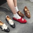 画像6: Women's British style leather lace-up bicolor flat slip-on loafer shoes 　英国風レザーレースアップバイカラーフラットスリッポンローファーシューズパンプス (6)