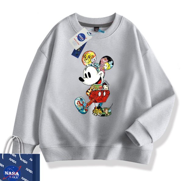 画像1: Unisex NASA x Disney character print Mickey Mouse sweatshirt　男女兼用 ユニセックスNASAナサ×ディズニーキャラクタープリントミッキーマウス スウェットシャツ (1)