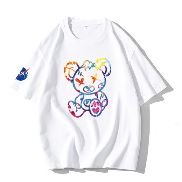 画像1: Unisex NASA x KAWS Bear short sleeve T-shirt 　　男女兼用ユニセックスNASAナサ×カウズベアプリント半袖Tシャツ (1)