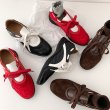 画像4: Women's British style leather lace-up bicolor flat slip-on loafer shoes 　英国風レザーレースアップバイカラーフラットスリッポンローファーシューズパンプス (4)