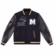 画像3: MR ENJOY DA MONEY Logo embroidery PU leather sleeve animal letter embroidery baseball jacket Stadium Jumper  blouson  ユニセックス 男女兼用MR ENJOY DA MONEY ロゴ刺繍PUレザー袖ジャケットベースボールジャケットスタジアムジャンパージャケット スタジャン ブルゾン (3)