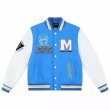 画像4: MR ENJOY DA MONEY Logo embroidery PU leather sleeve animal letter embroidery baseball jacket Stadium Jumper  blouson  ユニセックス 男女兼用MR ENJOY DA MONEY ロゴ刺繍PUレザー袖ジャケットベースボールジャケットスタジアムジャンパージャケット スタジャン ブルゾン (4)