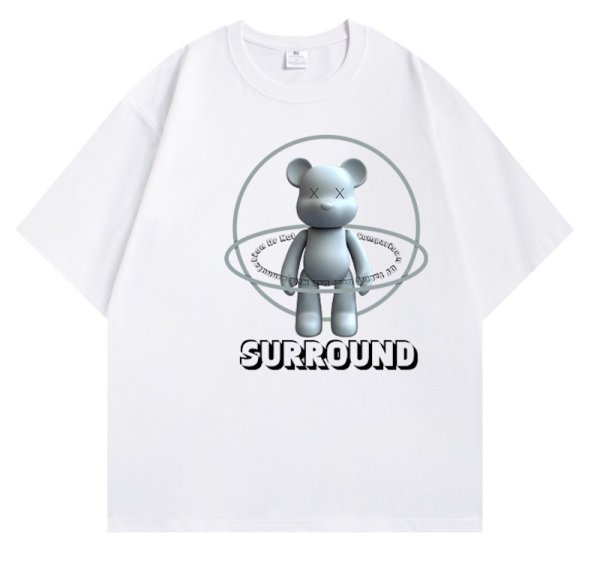 画像1: Unisex KAWS Bearbrick round neck short sleeve T-shirt　男女兼用ユニセックスカウズベアブリックラウンドネックプリント半袖Tシャツ (1)