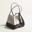 画像8: Canvas bucket bag with contrasting colour trim　キャンバスステッチ縁取り バケットトートショルダーバッグ (8)