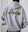 画像6: Unisex Achock logo and floral print zip-up hoodie　ユニセックス男女兼用Achockロゴ＆ フローラルプリントフーディ スウェット   (6)