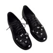 画像4: Women's Lace-up patent leather slip-on pumps with small flowers flat  loafer shoes 　スモールフラワー付き レースアップエナメルスリッポンパンプスフラットローファーシューズ (4)