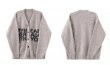 画像5: Unisex Letter jacquard V-neck knit cardigan　ユニセックス男女兼用 レタージャカードVネックカーディガンニット (5)