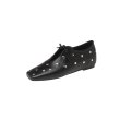 画像5: Women's Lace-up studded leather flats ballerina pumps 　 レースアップスタッズレザーフラットパンプスバレリーナシューズシューズ (5)