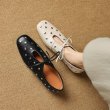 画像6: Women's Lace-up studded leather flats ballerina pumps 　 レースアップスタッズレザーフラットパンプスバレリーナシューズシューズ (6)