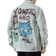 画像3: Cat graphic print denim G-jacket　ユニセックス 男女兼用キャット猫グラフィックプリントデニムジャケット Gジャンブルゾン (3)