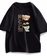 画像3: Unisex Bear & Letter Print Short Sleeve T-Shirt　男女兼用ユニセックスベア＆レタープリントプリントラウンドネックプリント半袖Tシャツ (3)