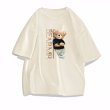 画像4: Unisex Bear & Letter Print Short Sleeve T-Shirt　男女兼用ユニセックスベア＆レタープリントプリントラウンドネックプリント半袖Tシャツ (4)