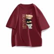 画像6: Unisex Bear & Letter Print Short Sleeve T-Shirt　男女兼用ユニセックスベア＆レタープリントプリントラウンドネックプリント半袖Tシャツ (6)