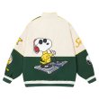 画像2: 25 Snoopy embroidery jacket embroidery baseball uniform jacket blouson ユニセックス男女兼用 スヌーピー ジャケットスタジアムジャンパー スタジャン ジャケットブルゾン (2)