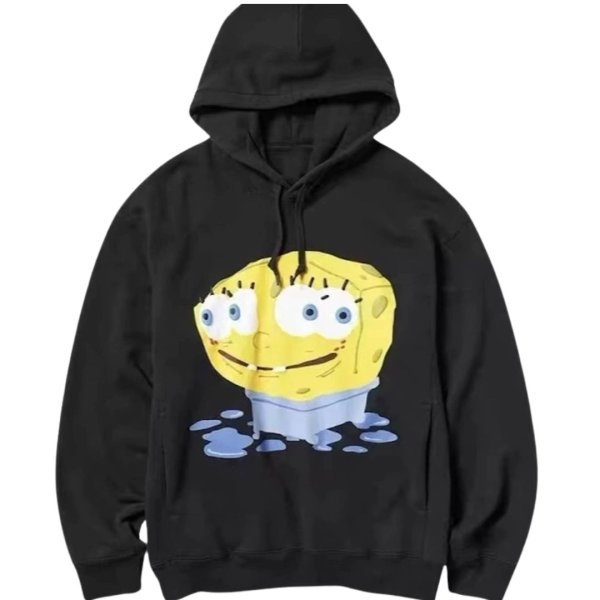 画像1: Double Spongebob Hoodie Sweatshirt　 ユニセックス 男女兼用ダブルスポンジボブビッグプリント フーディプルオーバートレーナー  パーカー  (1)