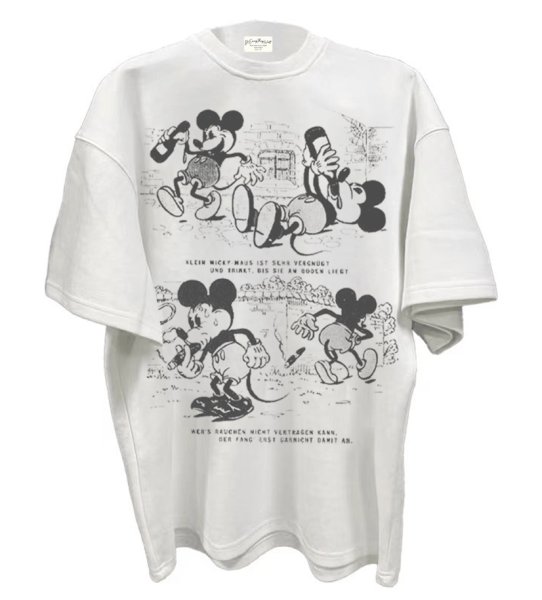 画像1: Unisex Parody Mickey Mouse Print NEW Vintage  Short Sleeve T-Shirt　男女兼用ユニセックスヴィンテージ パロディー ミッキーマウス プリントラウンドネック半袖Tシャツ (1)