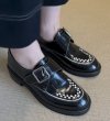 画像7: Women's British George Cox style belt buckle platform round toe leather slip-on loafers shoes 　英国ジョージコックススタイルベルトバックル厚底ラウンドトゥレザースリッポンローファーシューズ (7)