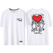 画像2: Unisex Casual Cotton Keith Haring Logo Tshirts Heart carry メンズ コットン キースヘリング ロゴ Tシャツ ユニセックス 男女兼用 (2)