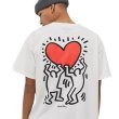 画像1: Unisex Casual Cotton Keith Haring Logo Tshirts Heart carry メンズ コットン キースヘリング ロゴ Tシャツ ユニセックス 男女兼用 (1)