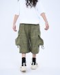 画像3: Unisex Check Cargo Half Pants　 男女兼用 ユニセックス チェックカーゴハーフ5分丈パンツ (3)