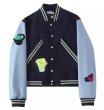 画像1: Clean Hit Embroidered Leather Sleeve Baseball Jacket Stadium Jumper  blouson   ユニセックス 男女兼用クリーンヒット刺繍レザースリーブベースボールジャケットスタジアムジャンパージャケット スタジャン ブルゾン (1)