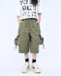 画像2: Unisex Check Cargo Half Pants　 男女兼用 ユニセックス チェックカーゴハーフ5分丈パンツ (2)