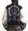 画像10: Jesus embroidered leather sleeve stadium jumper Baseball Jacket  blouson   ユニセックス 男女兼用ジーザス刺繍レザースリーブベースボールジャケットスタジアムジャンパージャケット スタジャン ブルゾン (10)