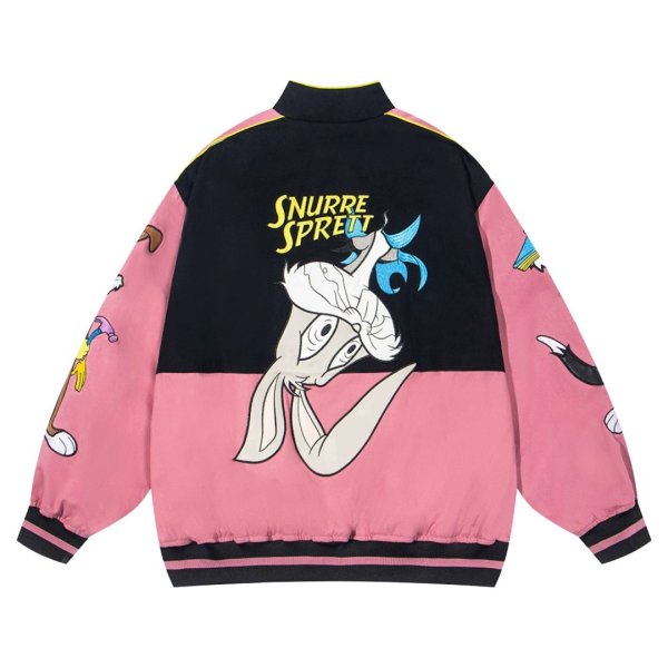 画像1: 25 Bugs Bunny & Looney Tunes baseball uniform blouson Jacket ユニセックス男女兼用 バックスバニー ＆ ルーニーテューンズ スタジャン ジャケットブルゾン (1)