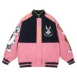 画像2: 25 Bugs Bunny & Looney Tunes baseball uniform blouson Jacket ユニセックス男女兼用 バックスバニー ＆ ルーニーテューンズ スタジャン ジャケットブルゾン (2)