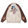 画像2: Mickey Mouse embroidered college work jacket baseball uniform blouson Jacket  ユニセックス男女兼用 ベースボールミッキーマウス刺繍カレッジワークジャケット スタジャン スタジャン ジャケットブルゾン (2)