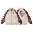 画像1: Mickey Mouse embroidered college work jacket baseball uniform blouson Jacket  ユニセックス男女兼用 ベースボールミッキーマウス刺繍カレッジワークジャケット スタジャン スタジャン ジャケットブルゾン (1)