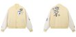 画像1: Flocking embroidered stadium jumper Baseball Jacket  blouson   ユニセックス 男女兼用フロッキング刺繍ベースボールジャケットスタジアムジャンパージャケット スタジャン ブルゾン (1)