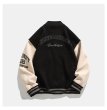 画像3: Color matching letter logo stadium jumper Baseball Jacket  blouson   ユニセックス 男女兼用カラーマッチングレターロゴ＆ナンバーベースボールジャケットスタジアムジャンパージャケット スタジャン ブルゾン (3)