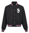 画像3: Letter logo control color Stadium jumper Baseball Jacket  blouson   ユニセックス 男女兼用レターロゴ刺繍コントロールカラーベースボールジャケットスタジアムジャンパージャケット スタジャン ブルゾン (3)