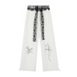 画像3: Butterfly hem print lace sweatpants hiphop dance pants trousers 　バタフライ裾プリント レース紐スエットパンツ (3)