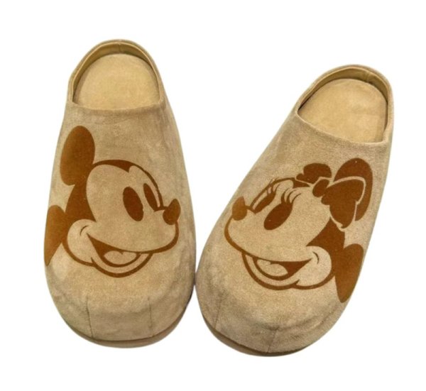 画像1: Mickey & Minnie thick sole flat leather paotou sandal slippers　レザーミッキー＆ミニープラットフォーム厚底ハーフサンダル　スリッパ (1)